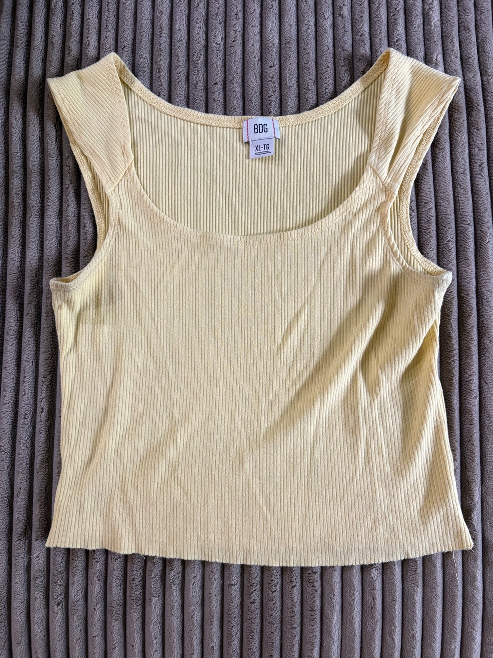 BDG Butter Yellow Ribbed Tank Top